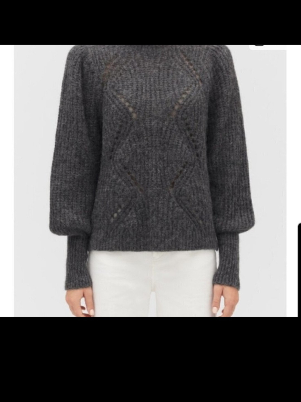 Cuyana Alpaca Knit Balloon-Sleeve Sweater